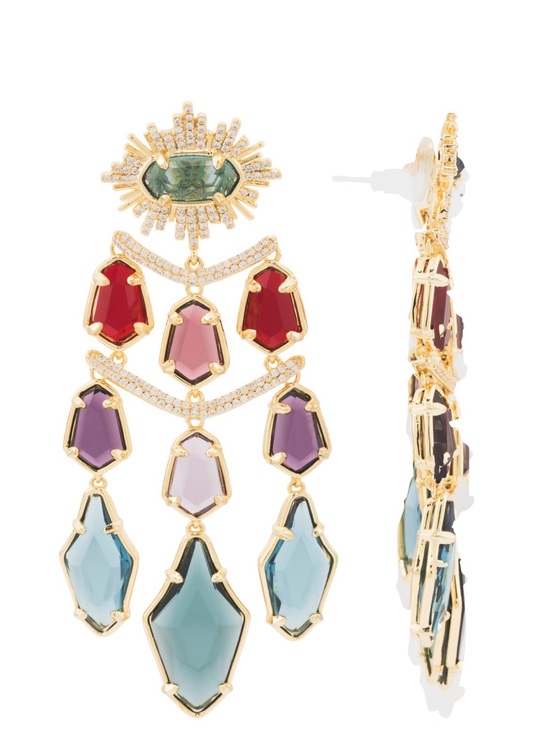 Kendra Scott Jewelry - KENDRA SCOTT gold multi alexandria tiered statement earrings, FREE gift included